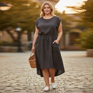 Anthropologie Daily Practice Charcoal Black (grey) Everyday Tee Dress 2X